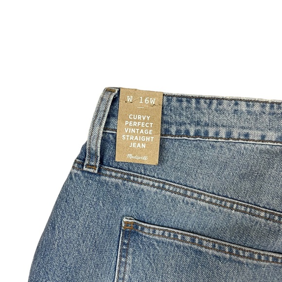 Madewell The Plus Curvy Perfect Vintage Straight Jean in Seyland Wash 16W / 14W - Picture 8 of 8